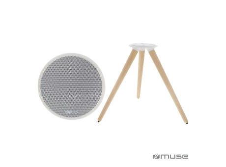 M-655 | Muse Voll-LED, spritzwassergeschützter Bluetooth-Lautsprecher mit Stativ 100W Werbeartikel