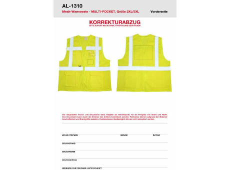 Warnweste MULTI-POCKET Gr. 2XL/3XL Werbeartikel