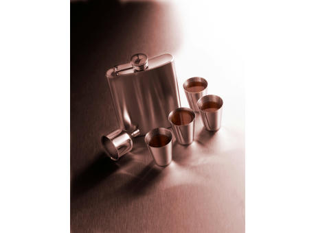 Flachmann Set aus Edelstahl Brittany Werbeartikel