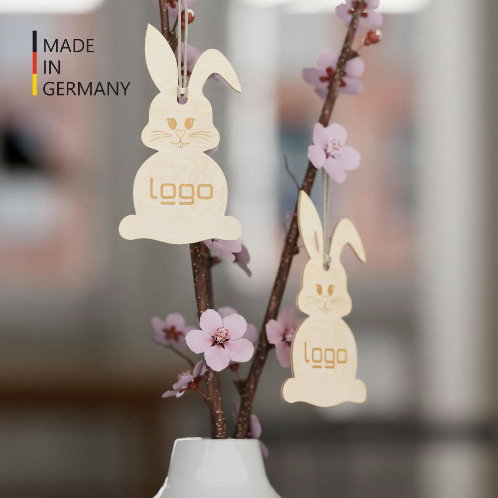 Product image Osterschmuck Holzanhänger Osterhase (FSC® zertifiziert) Werbeartikel