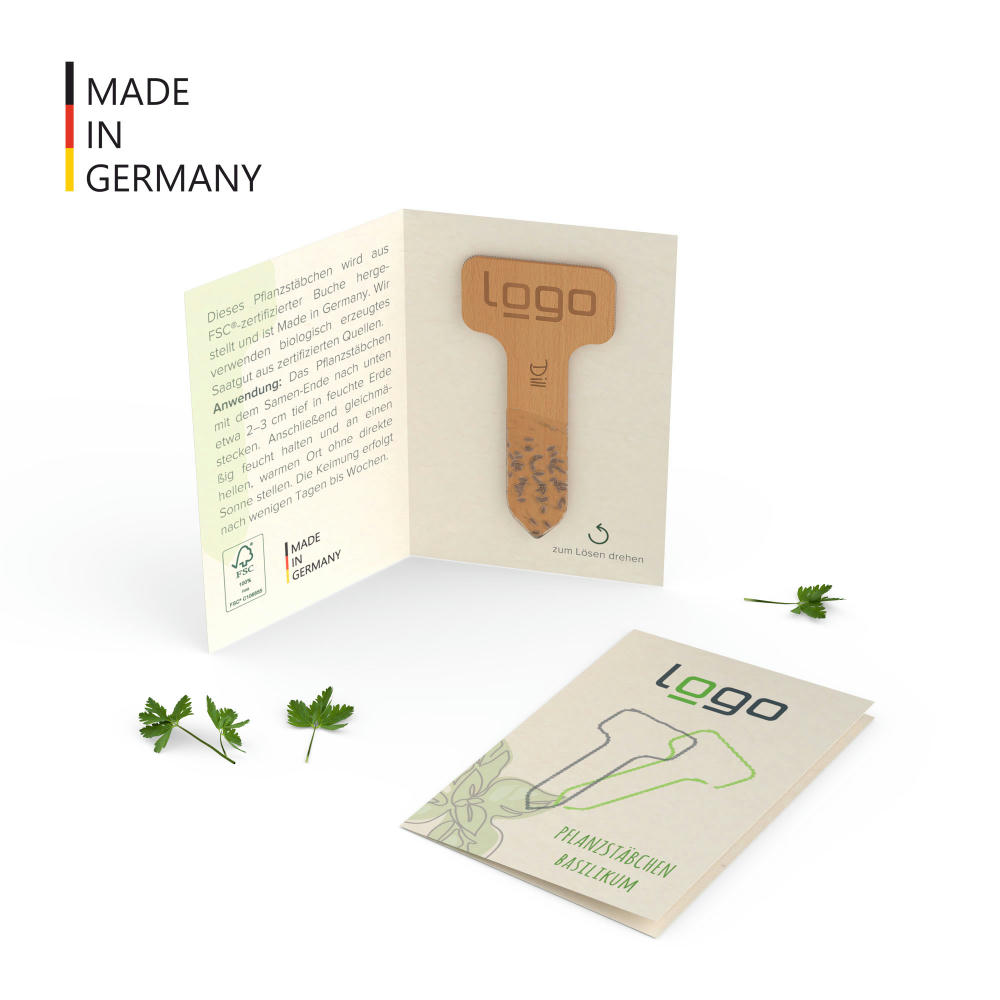 Product image Kräuter-Pflanzstäbchen in Klappkarte (FSC® zertifiziert) Werbeartikel