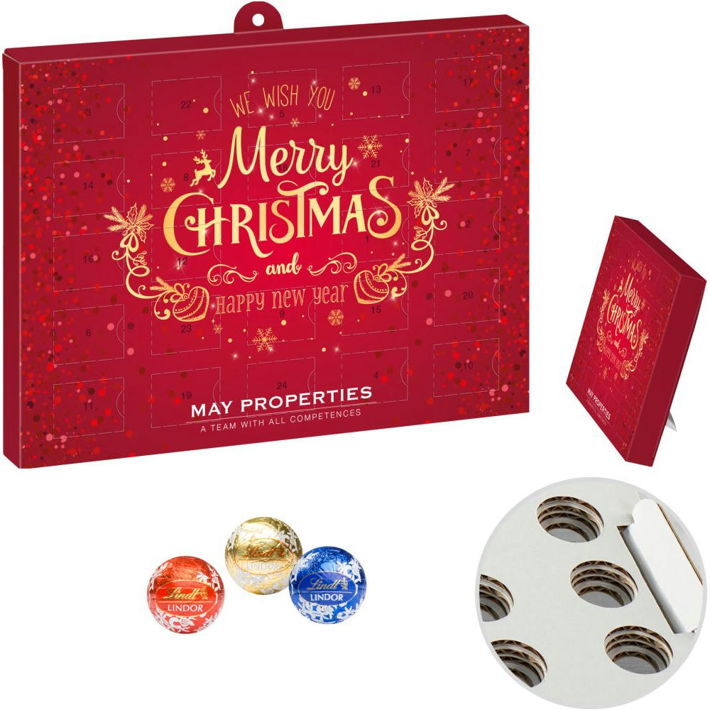 Product image Lindor Praliné-Adventskalender - Papier Werbeartikel