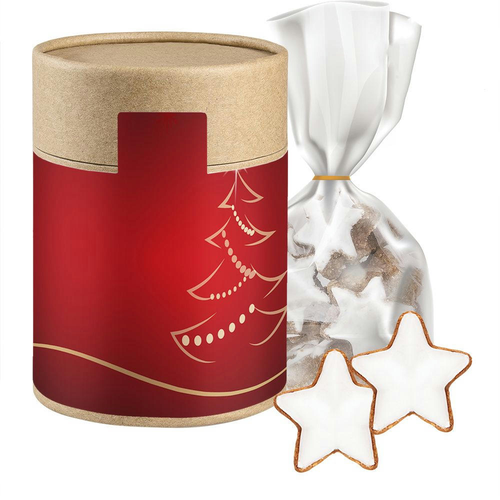 Product image Zimtsterne, ca. 100g, Beutel in Kraftpapierdose Maxi Werbeartikel