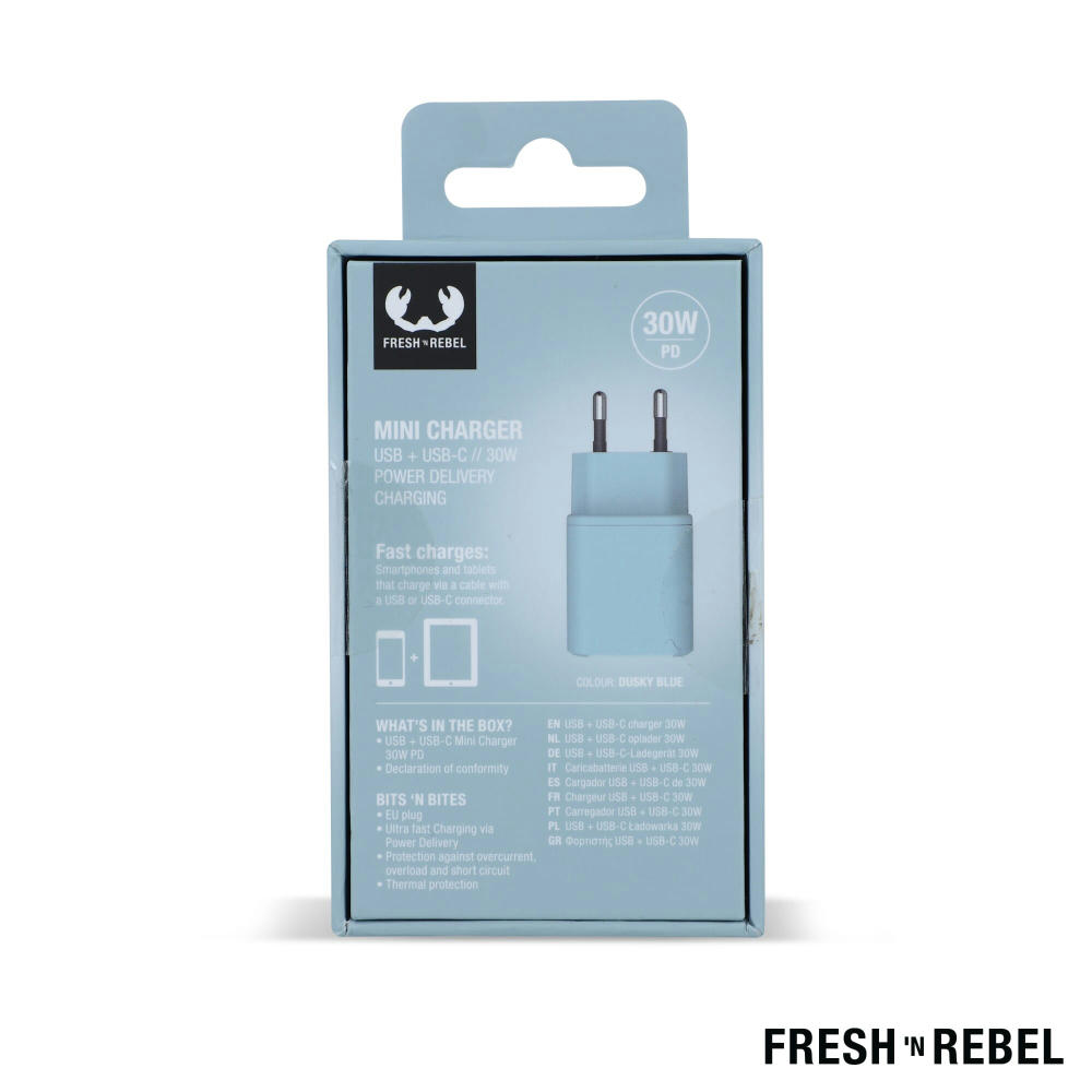 2WC30 I Fresh 'n Rebel Mini Charger USB-C + A PD // 30W Werbeartikel