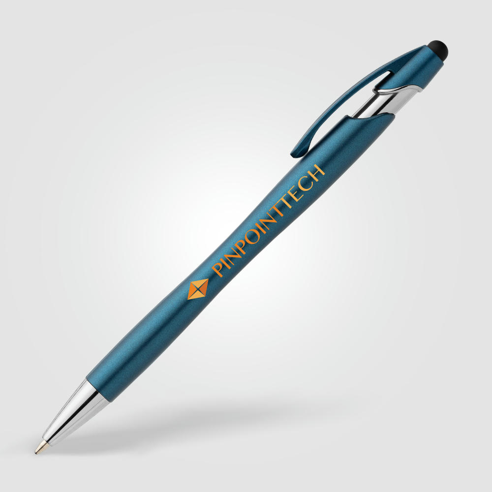 La Jolla Kugelschreiber Metallic mit Stylus aus recyceltem Kunststoff  Werbeartikel