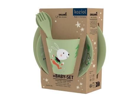 KOZIOL HOP ON AT HOME Teller + Schale + Becher + Besteckset Werbeartikel