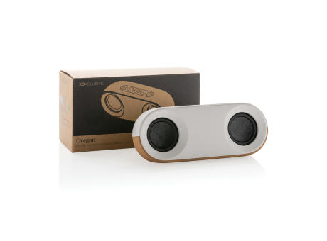 Oregon 10W Lautsprecher aus RCS recyc. Kunststoff und Kork Werbeartikel