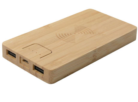 Product image Holz Powerbank PB-65 QI Wireless Charging 6000 mAh Bambus Werbeartikel