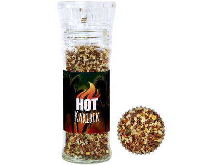 Product image Gewürzmischung HOT Karibik Mix, ca. 35g, transparente Gewürzmühle Werbeartikel