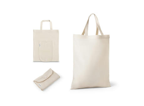 BEIRUT. Faltbare Tasche aus Baumwolle (50%), receycelte Baumwolle (30%) und Polyester (20% rPET) (140 g/m²) bedrucken