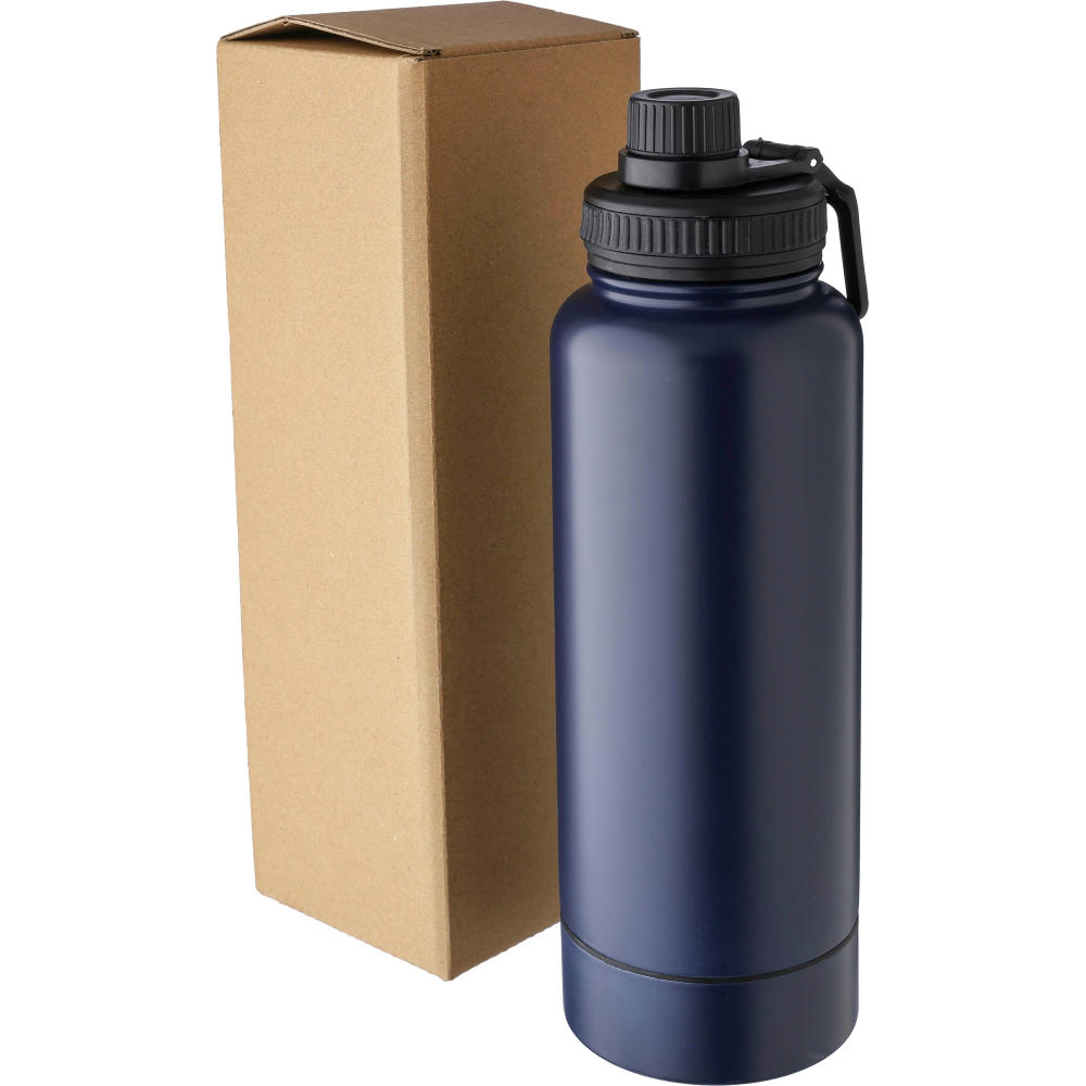 Doppelwandige Edelstahl-Trinkflasche 1000 ml Nathaniel Werbeartikel