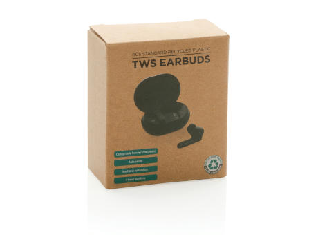 TWS Ohrhörer aus RCS Standard recyceltem Kunststoff Werbeartikel