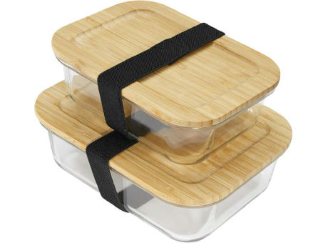 Product image Hitzebeständige Glas-Lunchbox mit Bambusdeckel, Dichtung und 640 ml Volumen Werbeartikel