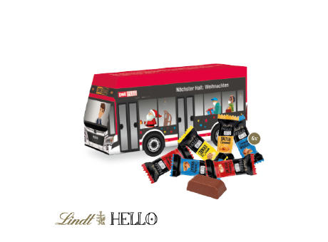 3D Präsent "Bus" mit Lindt HELLO Werbeartikel