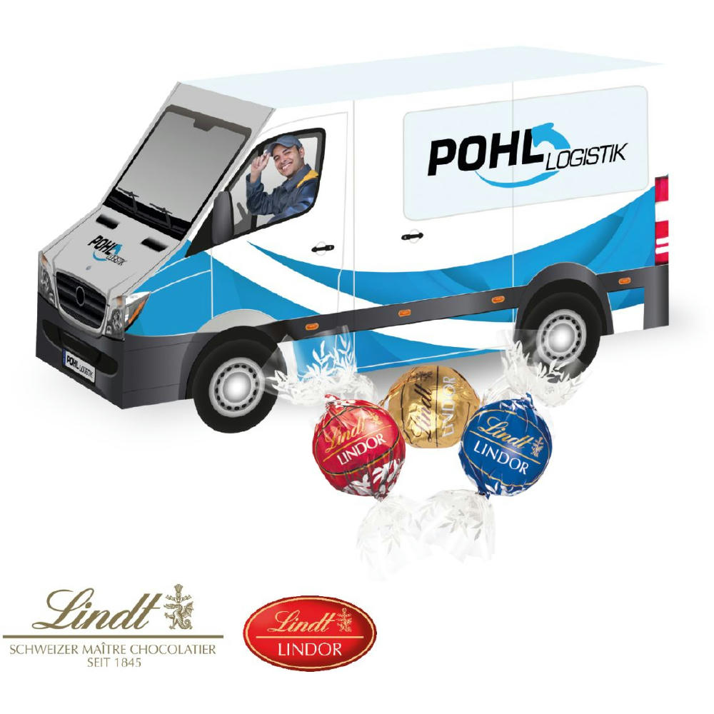 Product image 3D Präsent "Transporter" mit Lindt Lindor Pralinés Werbeartikel