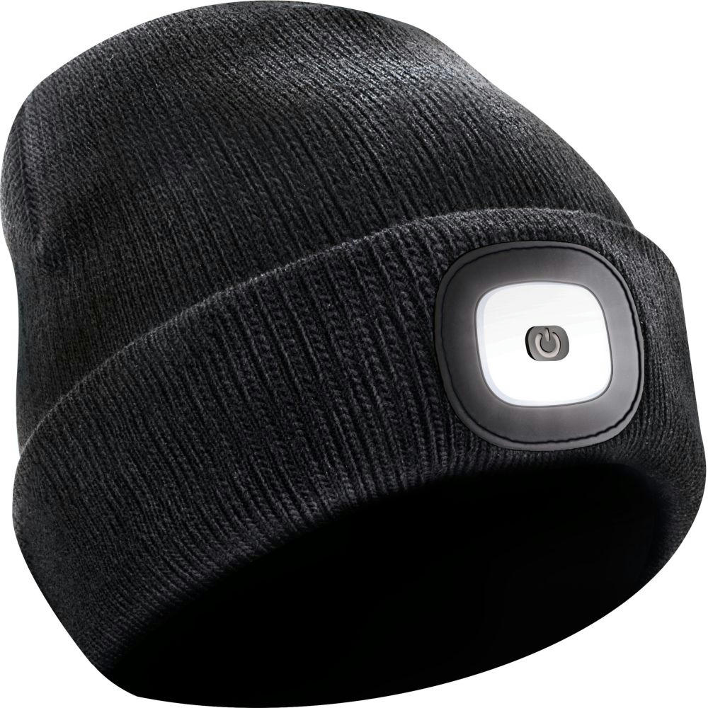 Product image Beanie-Strickmütze mit herausnehmbarem LED-Licht und Stirnband Werbeartikel