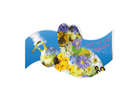 Product image Bienen Klappkärtchen mit Samen - Standardmotiv - Standard Werbeartikel