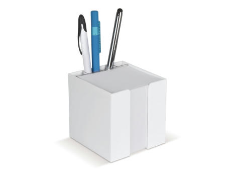 Notizzettel 10x10x10cm in Würfelbox mit Stifteköcher Werbeartikel