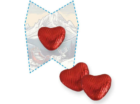 Schoko-Herzen, ca. 5g, Flyer Mini eigene Form bedrucken