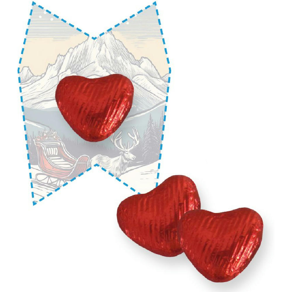 Product image Schoko-Herzen, ca. 5g, Flyer Mini eigene Form Werbeartikel
