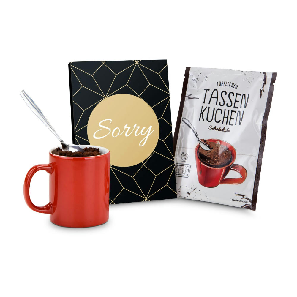 Product image Geschenkartikel / Präsentartikel: Tassenkuchen Schokolade 70 g, Sorry Werbeartikel