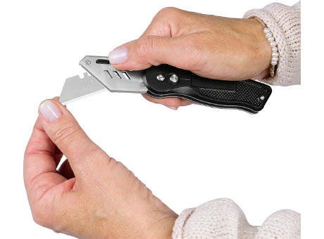 Trapezklingen-Klappmesser "Profi Cut schwarz" Werbeartikel