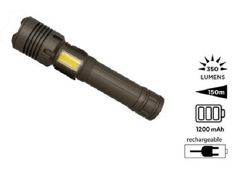 2-in-1 Wiederaufladbare Taschenlampe 'Rigel' (M) Werbeartikel