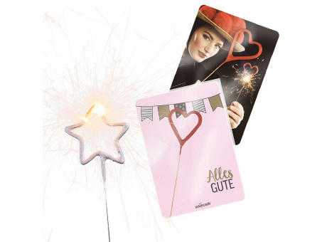 Wondercandle Mini mit Wondercard  - Herz, gold Werbeartikel