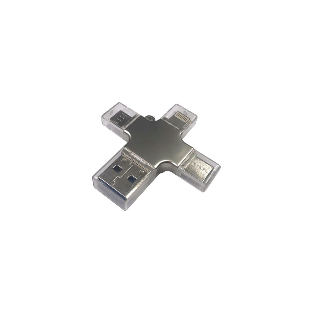 Product image USB-Stick OTG F93 4 in 1 USB 3.0 COB 8 GB Silber Werbeartikel