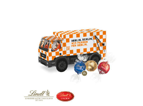 3D Präsent "LKW" mit Lindor Pralinés Werbeartikel