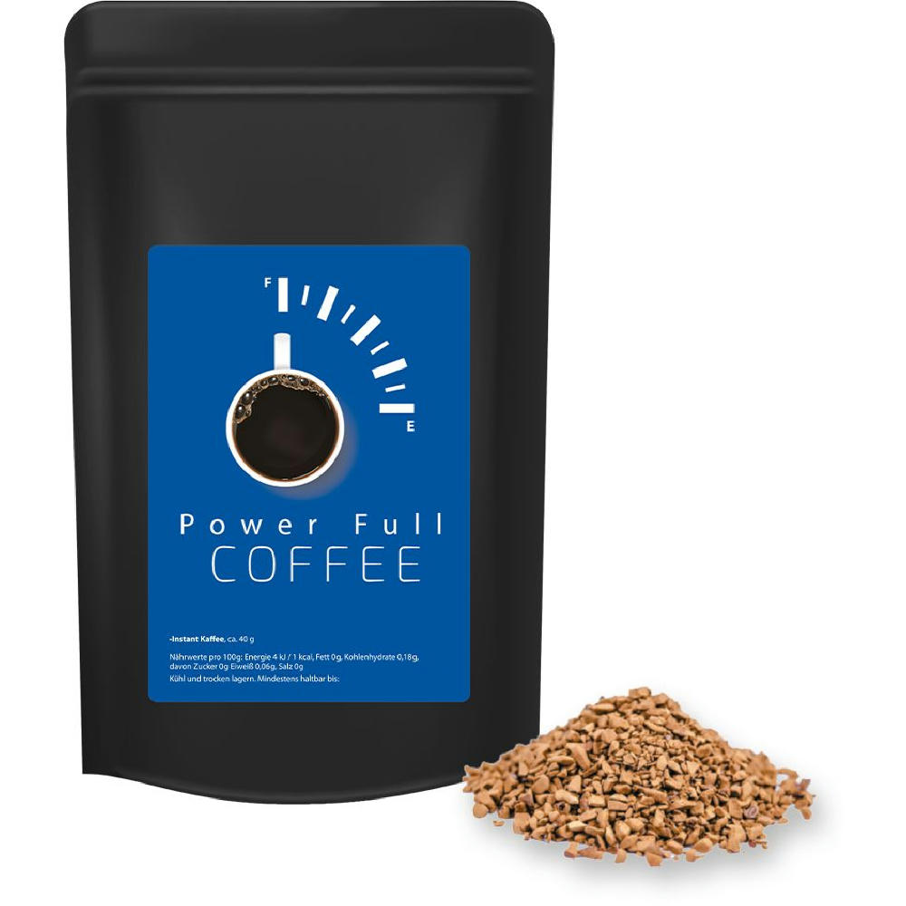 Product image Instant Kaffee, ca. 35g, Standbeutel Midi schwarz Werbeartikel