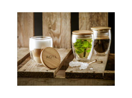 Alba 350 ml doppelwandiges Glas Werbeartikel