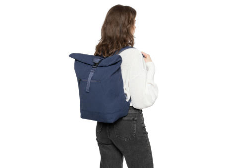 Rolltop-Rucksack Thaddeus aus recyceltem Poly-Baumwollgewebe (330 g/m2) bedrucken