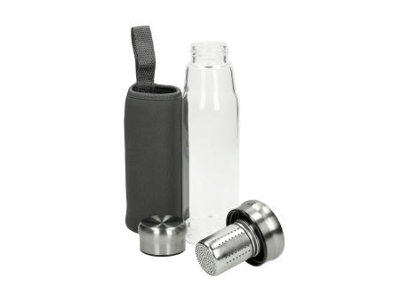 Glasflasche mit Hülle "Flavour" 0,5 l Werbeartikel