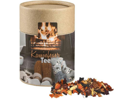 Product image Kaminfeuer Tee, ca. 60g, Kraftpapierdose Midi Werbeartikel