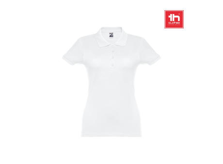 THC EVE WH. Kurzarm-Poloshirt mit Gürtel für Damen aus kardierter Baumwolle bedrucken
