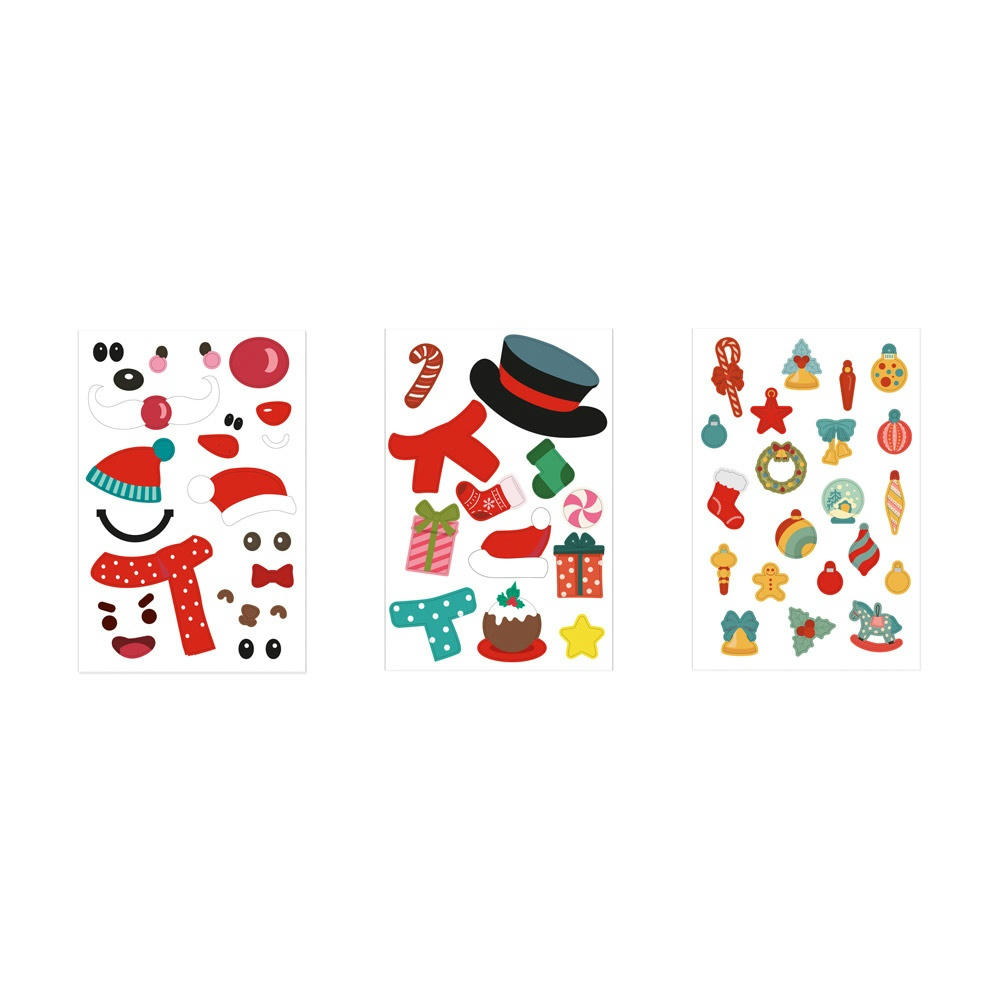 GLIMN. Set aus sechs Bögen mit Weihnachtsfiguren und 3 Bögen mit Aufklebern Werbeartikel