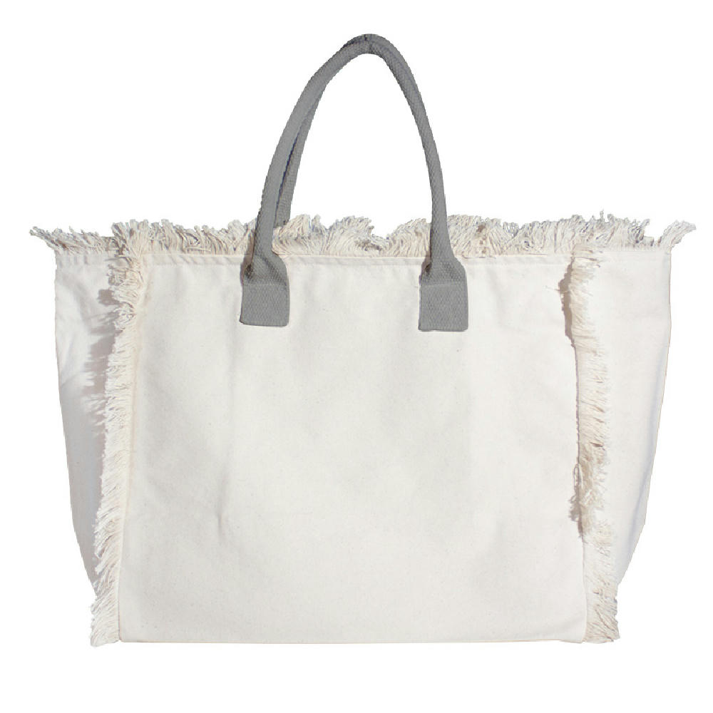 Organic Fairtrade Strandtasche Lola mit farbigen Henkeln nature Werbeartikel