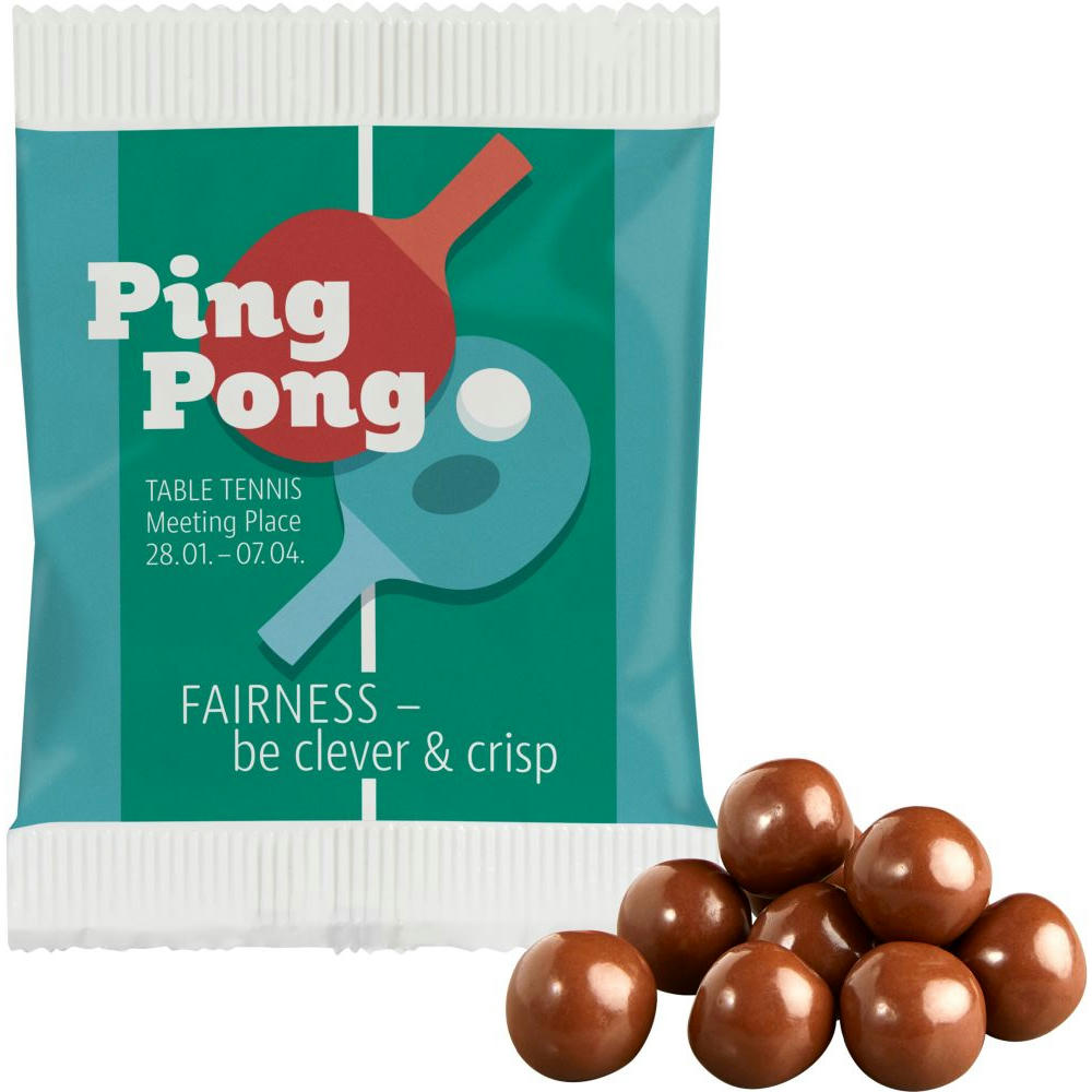 Product image Schokoknusperkugeln im Papiertütchen Werbeartikel