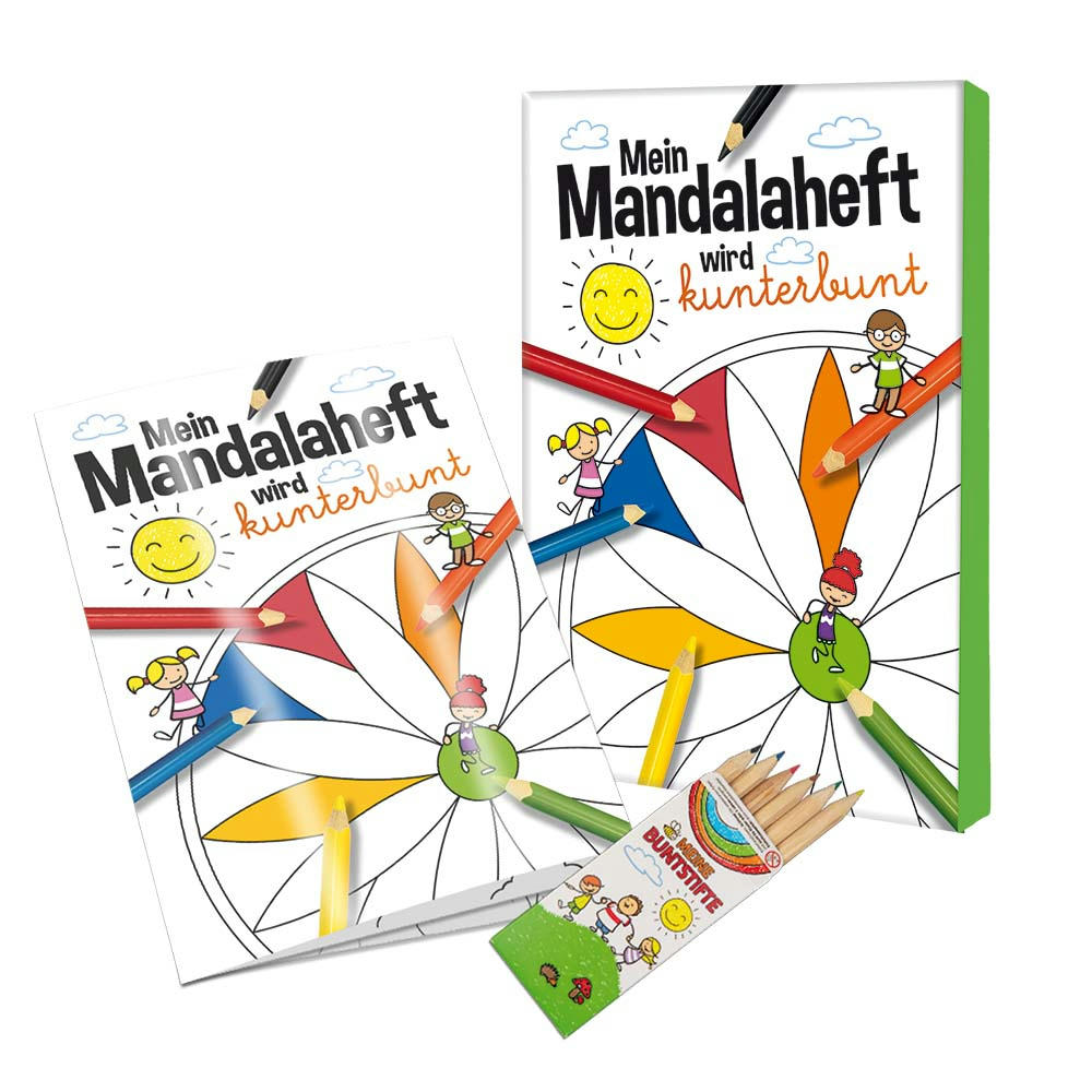Malbuch / Mal-Set A5 - Mandala - Malset neutral Werbeartikel