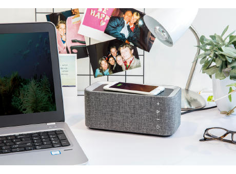 Vogue Wireless-Charger Lautsprecher Werbeartikel