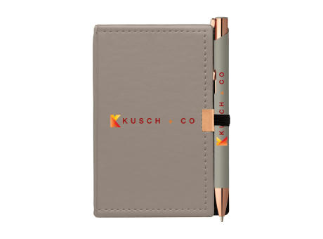 Caddy Notizbuch & Crosby Roségold Kugelschreiber - Geschenkset Werbeartikel