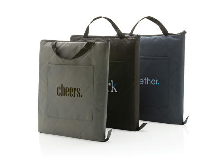 Impact Aware™ RPET faltbare, gesteppte Picknickdecke Werbeartikel