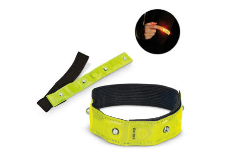 Product image VISIBLE. Armband, reflektierend mit 4 roten LEDs Werbeartikel