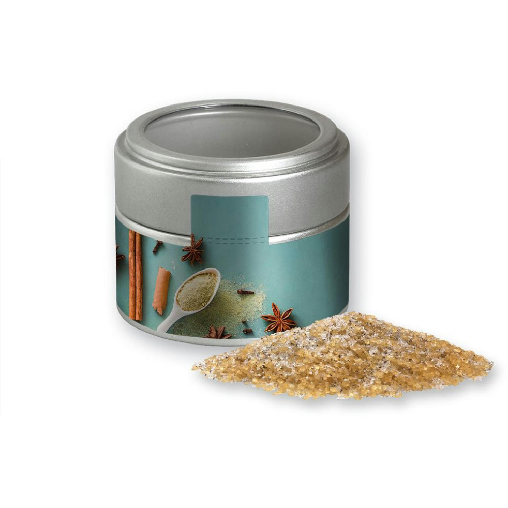 Product image Vanillezucker, ca. 85g, Metalldose Mini mit Sichtfenster silber Werbeartikel