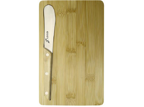 Frühstücks-Brettchen 'Takeita' mit Buttermesser 'Alta' Werbeartikel