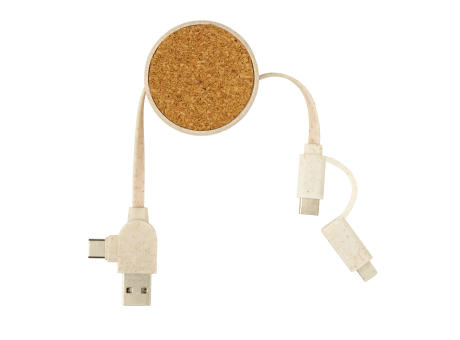 Kork und Weizen 6-in-1 Ladekabel bedrucken