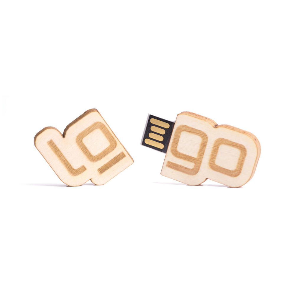 Product image USB Stick Eigendesign 2D mit Kappe (FSC® zertifiziert) (Holz) Werbeartikel