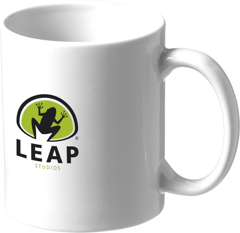 Bahia 330 ml Keramiktasse als Werbetasse bedrucken mit Logo – klassische Kaffeetasse aus Keramik für Werbeartikel und Firmenbranding