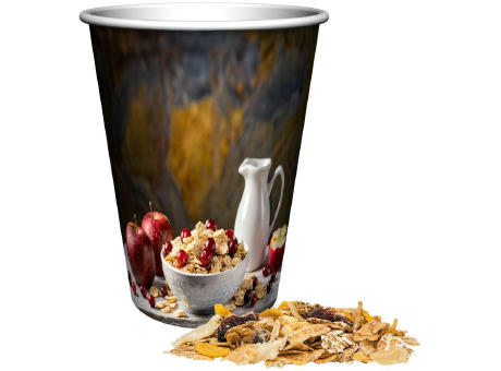 Müsli Apfel-Cranberry, ca. 50g, Snackbecher Maxi Werbeartikel